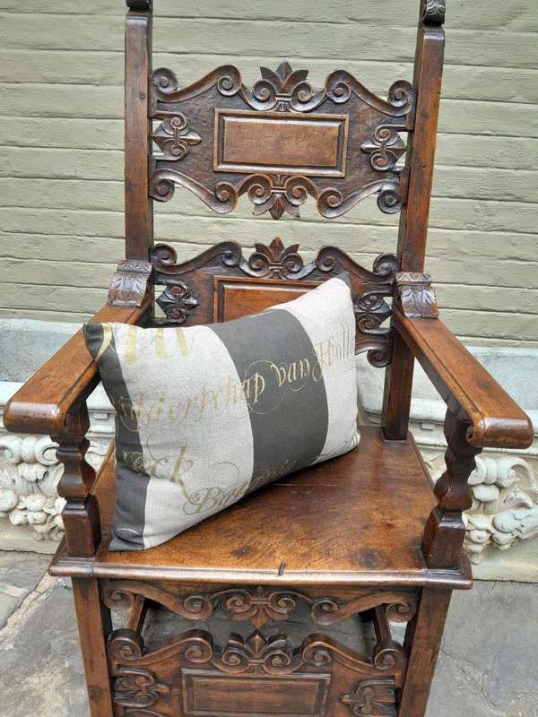 An Italian Gold Script Cushion