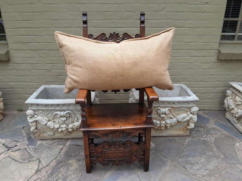 A Hessian Long Bench Cushion