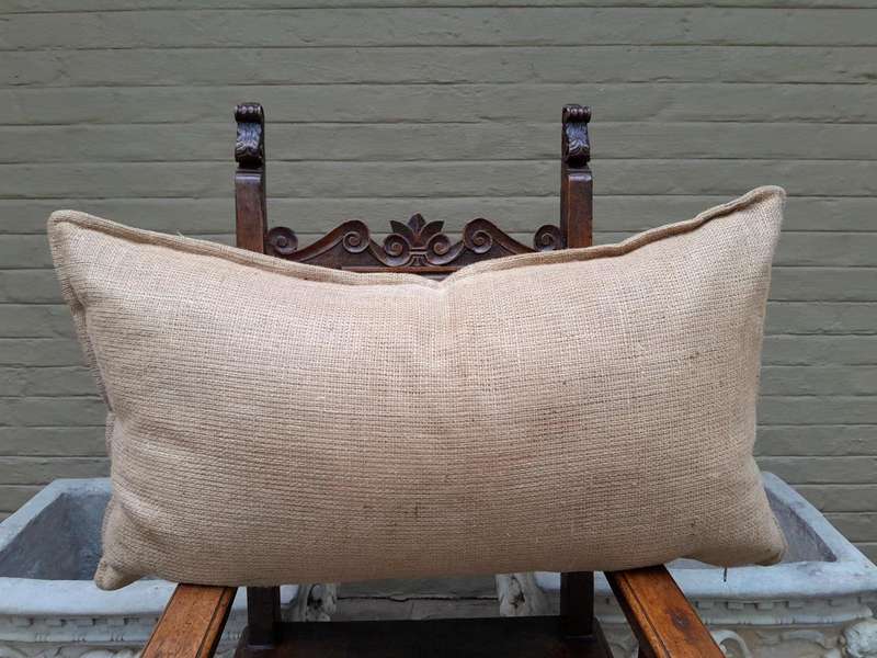 A Hessian Long Bench Cushion