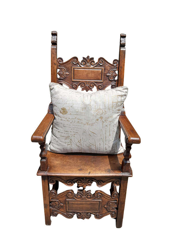 A Cream & Journal Script Cushion