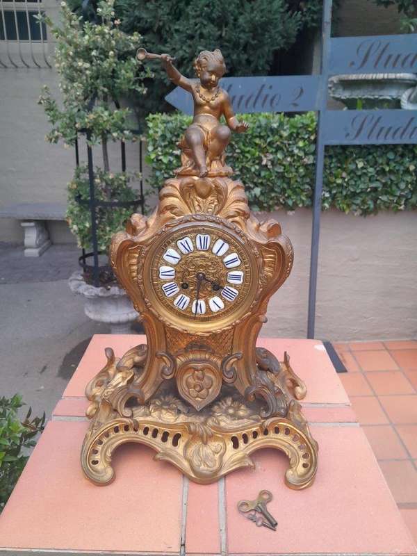 A 19th / 20th Century French Gilt Metal and Bronze Clock
