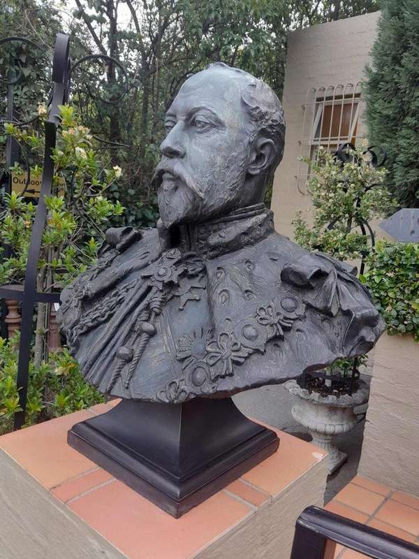 An Early 20th Century Large and Heavy Bronze Bust of King Edward VII On Plinth