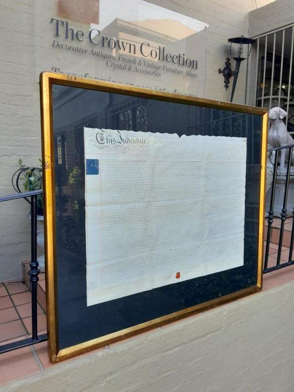 A 20th CenturyFramed Indenture With Seal