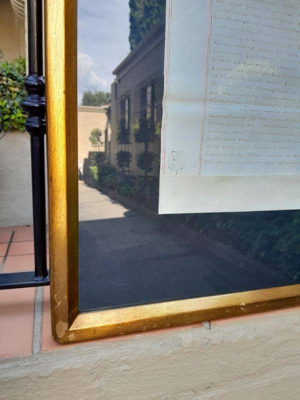 A 20th CenturyFramed Indenture With Seal