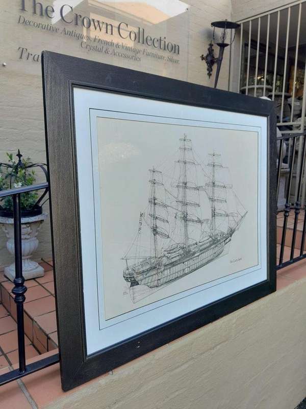 A 20th Century Signed Photolithograph of Ship Cutty Sark