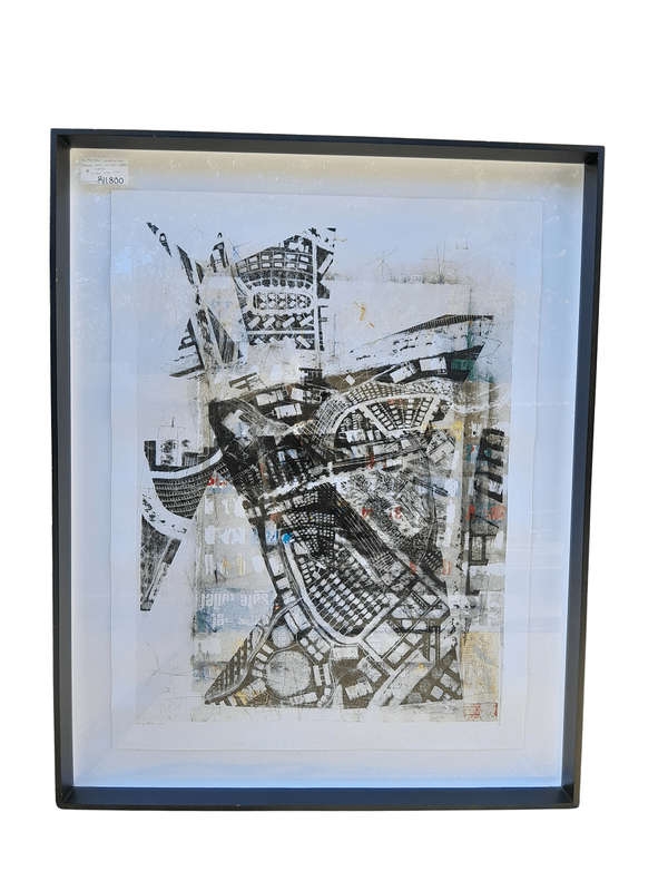 An Abstract Composition Framed and Signed Darryl Betz