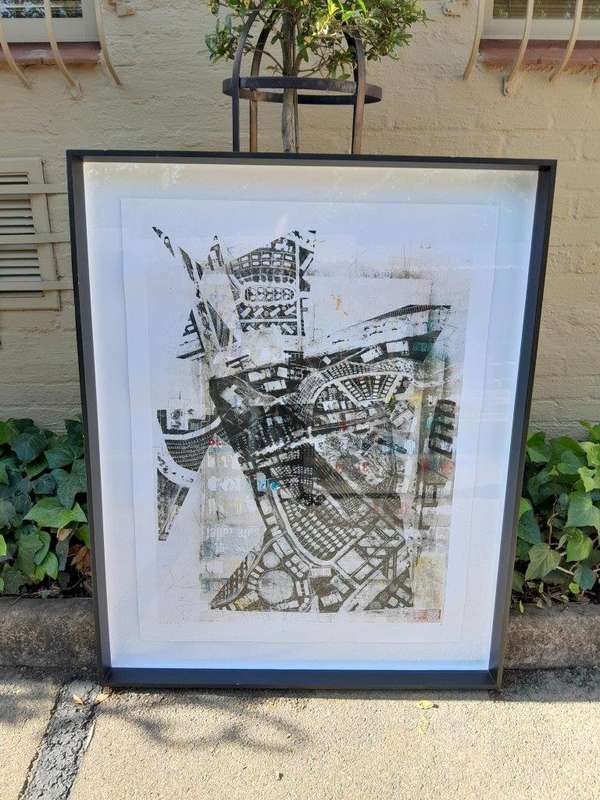 An Abstract Composition Framed and Signed Darryl Betz