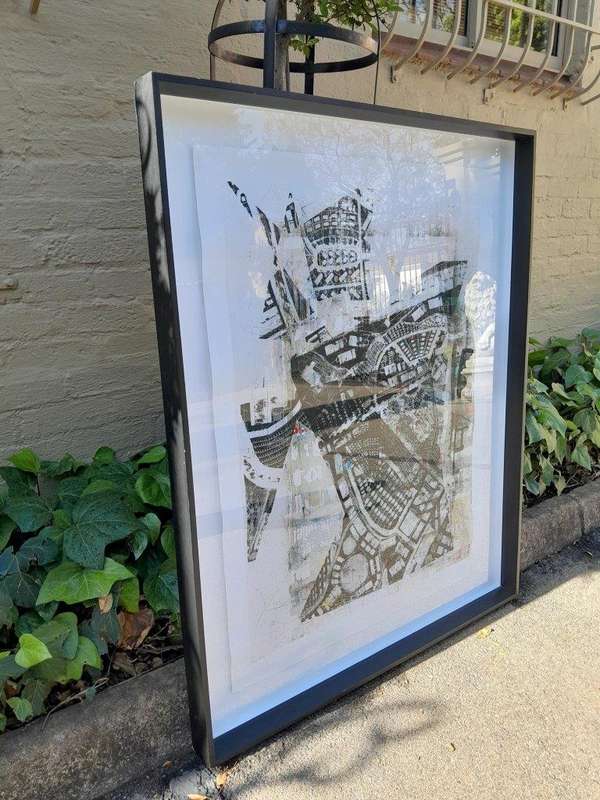 An Abstract Composition Framed and Signed Darryl Betz