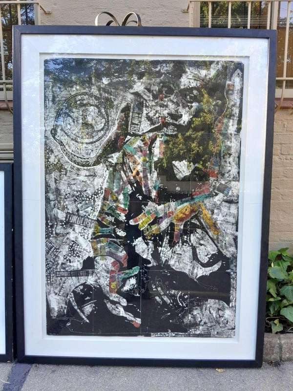A 20th Century Set Of Three Large Framed Abstract Compositions By Darryl Betz