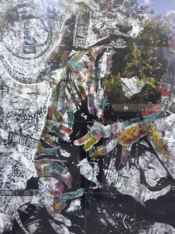 A 20th Century Set Of Three Large Framed Abstract Compositions By Darryl Betz