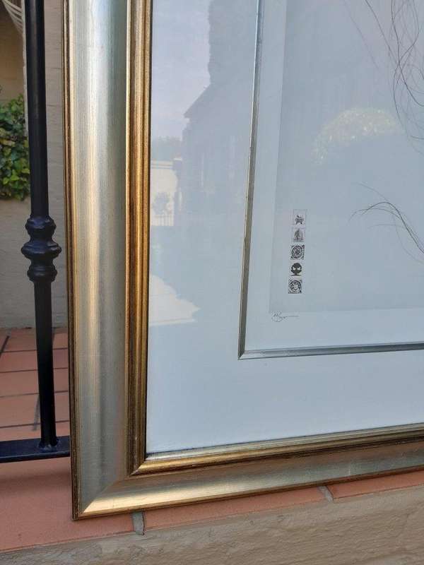 A 20th Century Circa 1983  Signed Gold Leaf Print