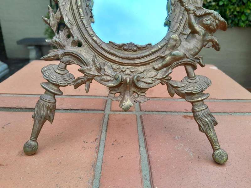 A Late 19th Century French Brass Mirror
