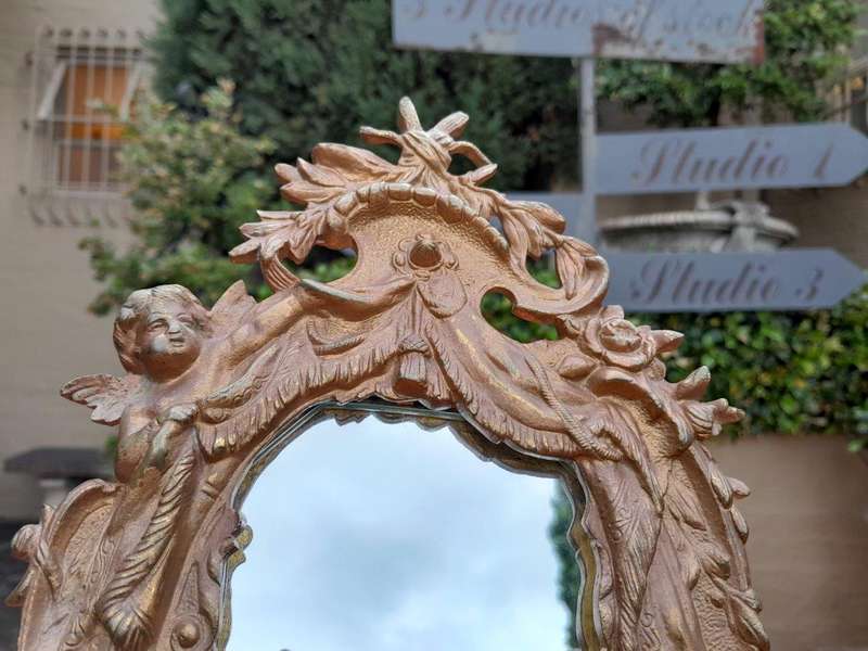 A Late 19th Century French Brass Mirror