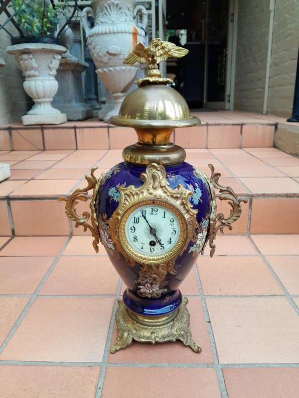An Early 20th Century (Circa 1911) French Rococo Style Clock Garniture Set With Gilt Metal Mounts...