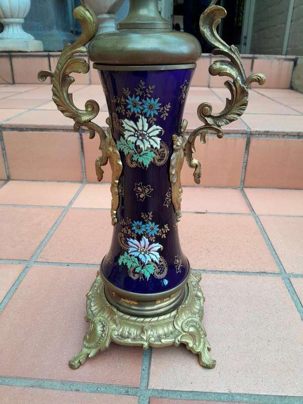 An Early 20th Century (Circa 1911) French Rococo Style Clock Garniture Set With Gilt Metal Mounts...