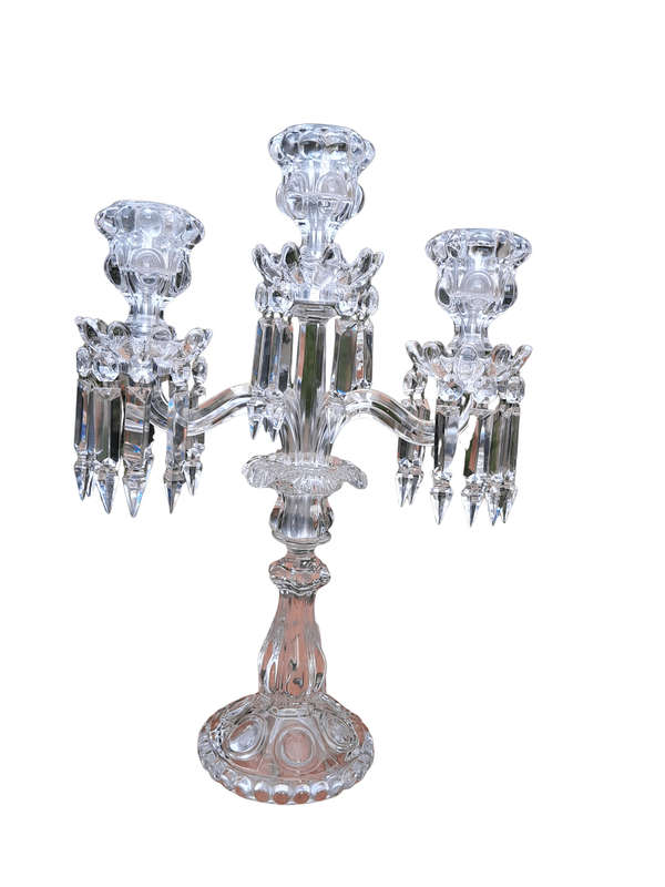 A 20th Century Cut Crystal Candelabra 