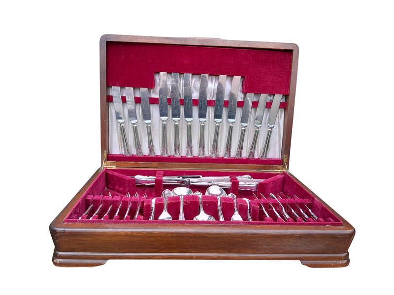 An English Sheffield Plate Six Place Canteen Set