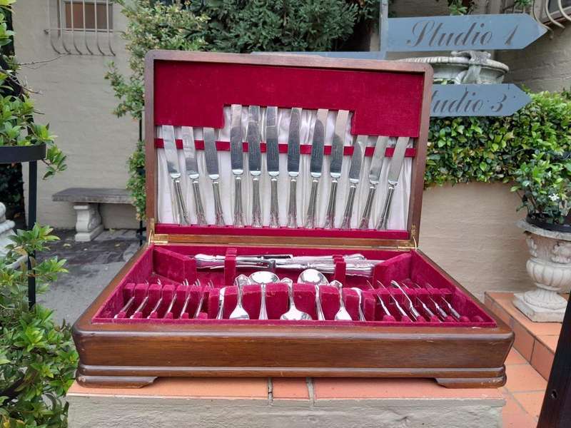 An English Sheffield Plate Six Place Canteen Set