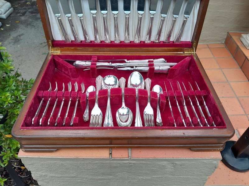 An English Sheffield Plate Six Place Canteen Set