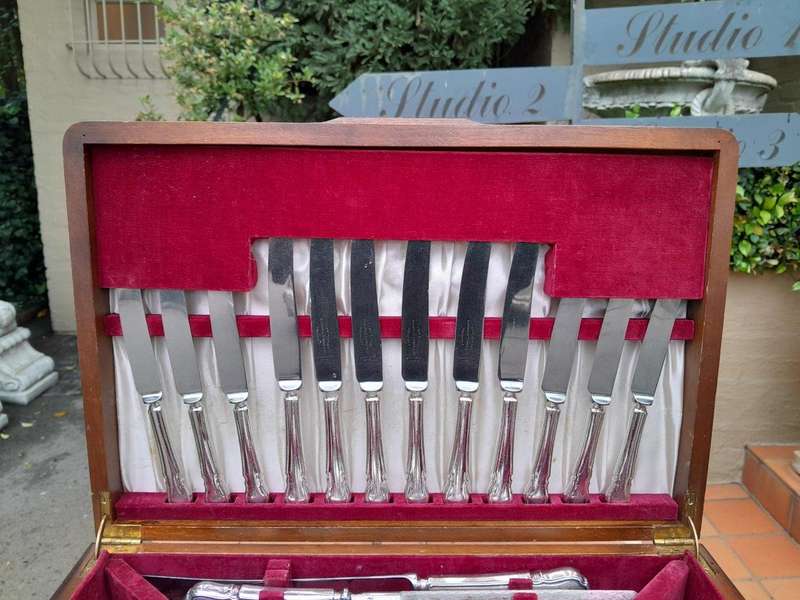 An English Sheffield Plate Six Place Canteen Set