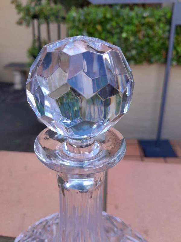 A Cut Crystal Ships Decanter