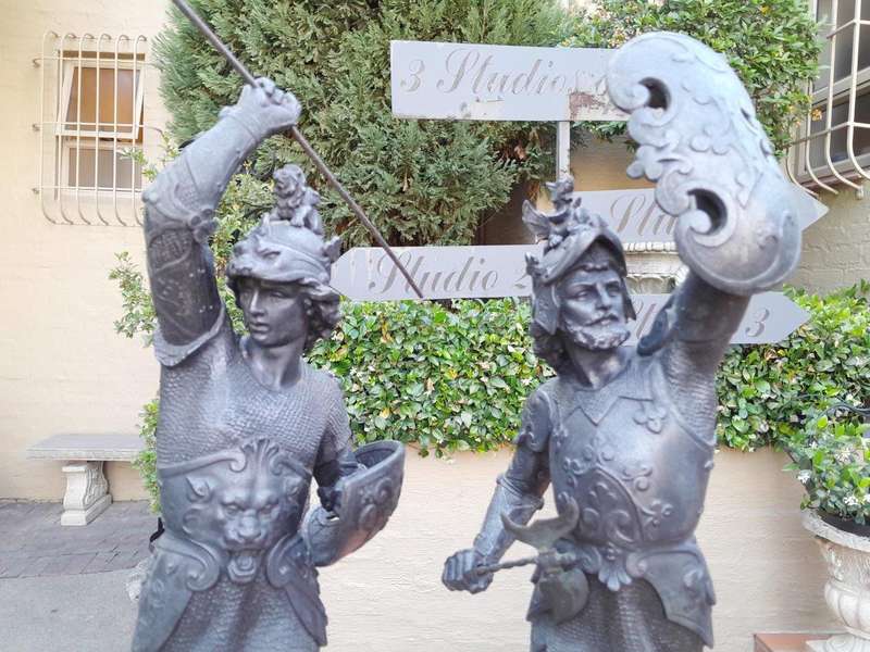 An Early 20th Century Pair of Spelter Warriors Signed 