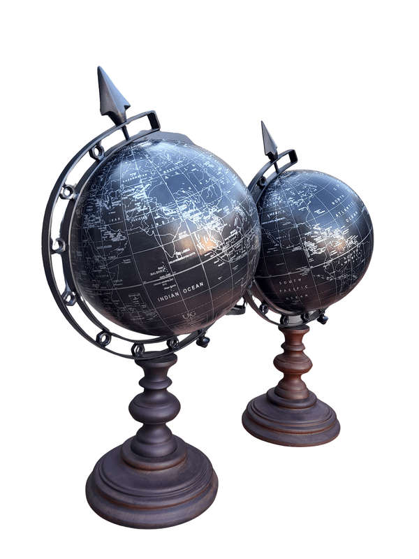 A 20TH Century Pair of World Globes