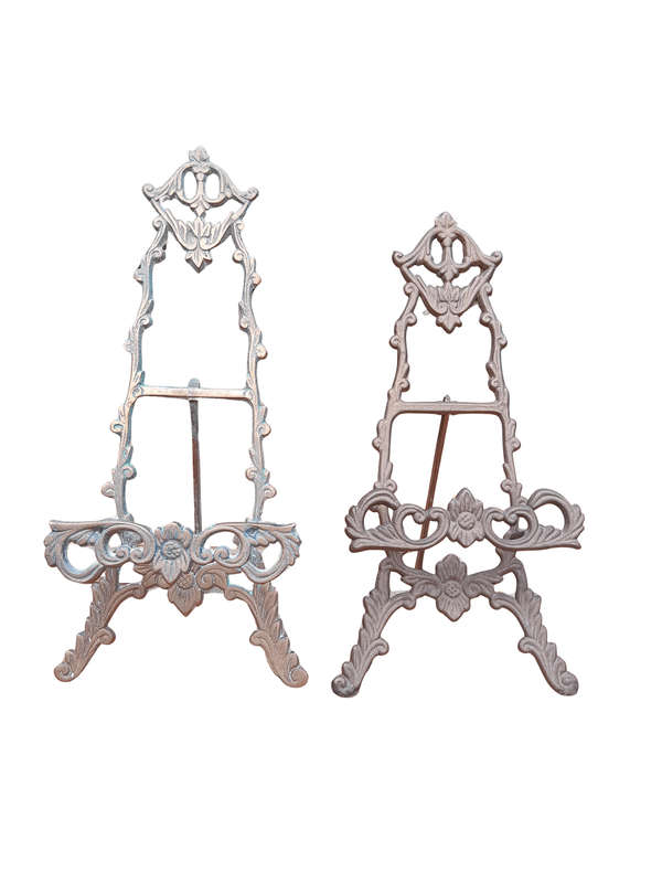 A 20trh Century Pair of Cast Brass Easels