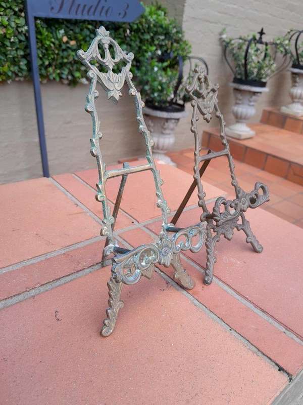 A 20trh Century Pair of Cast Brass Easels