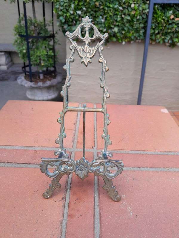 A 20trh Century Pair of Cast Brass Easels