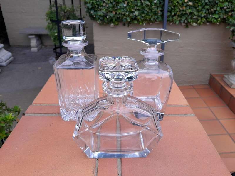 A 20th Century Set of Three Crystal Decanters
