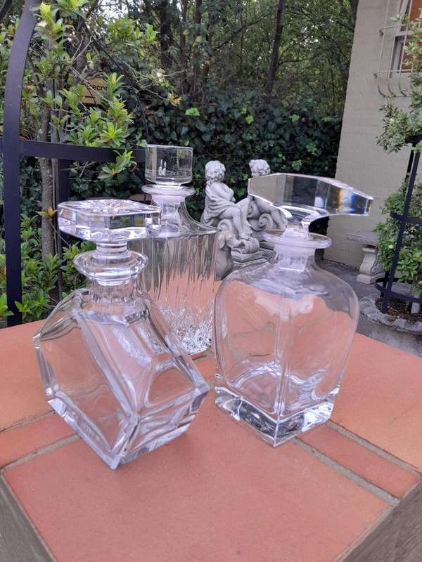 A 20th Century Set of Three Crystal Decanters