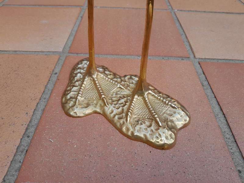 A 20TH Century Decorative For Floor or Table Pair of Brass Flamingos