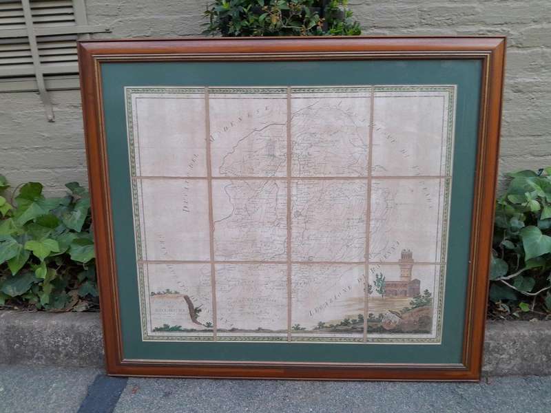 An Antique Circa 1821 Large Geographical Map by Oliveri Bernardino