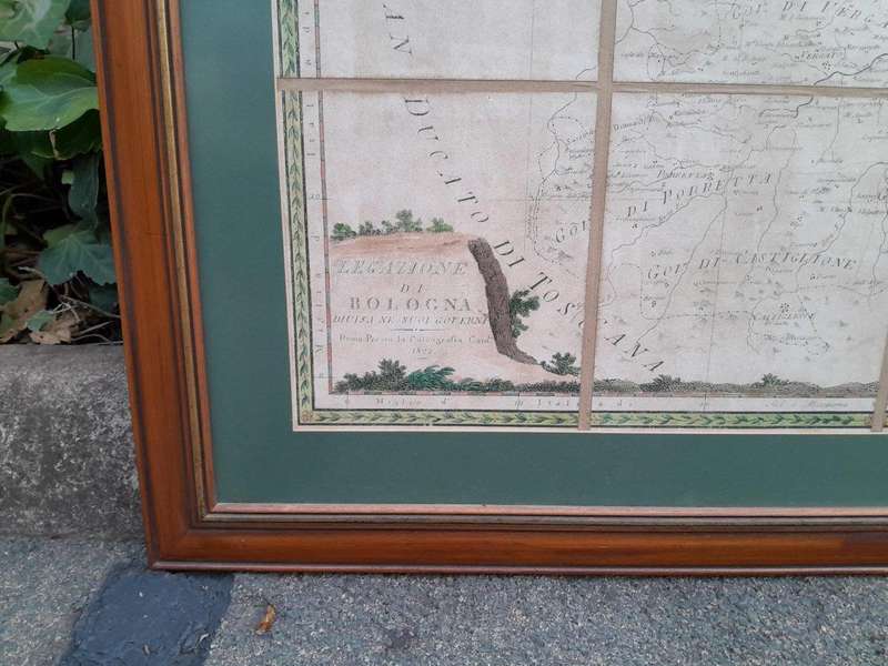 An Antique Circa 1821 Large Geographical Map by Oliveri Bernardino