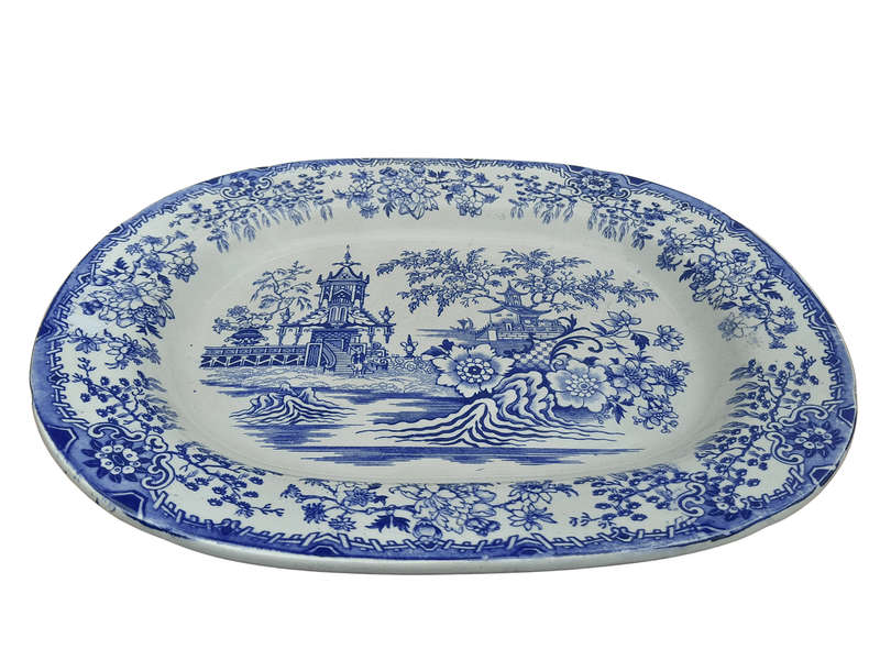 An Antique Blue and White Porcelain Platter