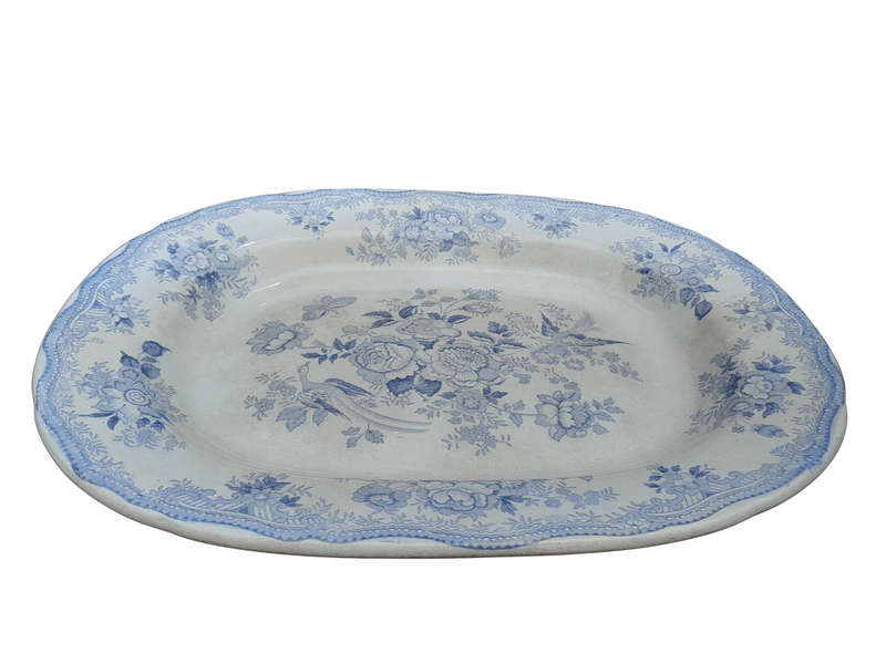 An Antique Blue and White Flower Pattern Porcelain Platter