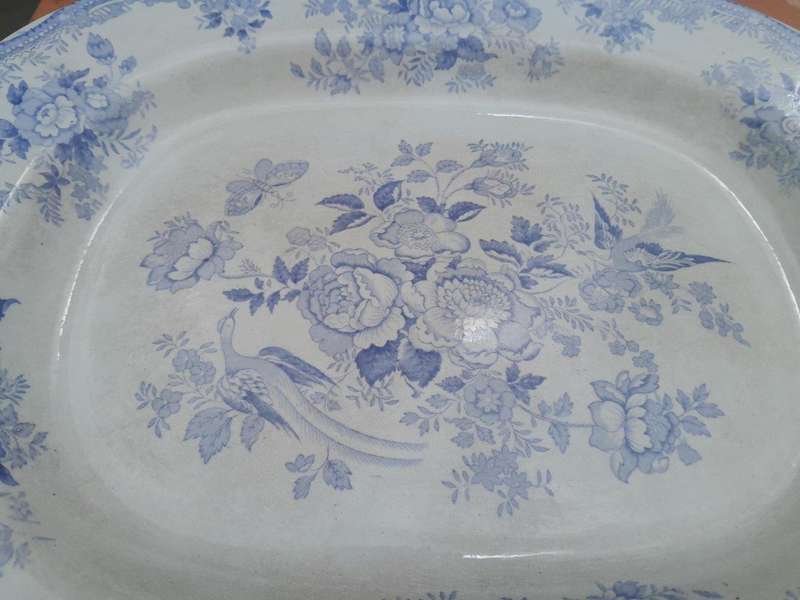 An Antique Blue and White Flower Pattern Porcelain Platter