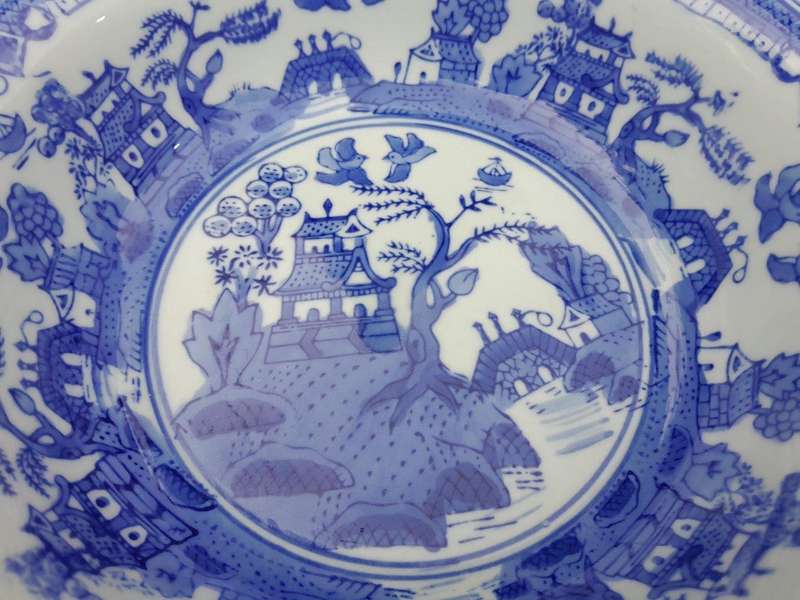An Antique English Blue / White Hand-painted Bowl