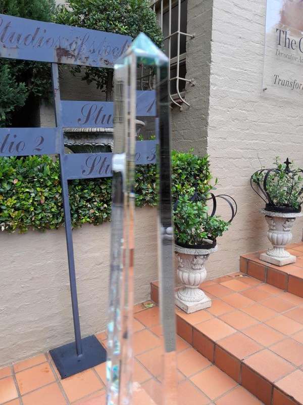 A Pair Of Decorative Crystal Obelisks