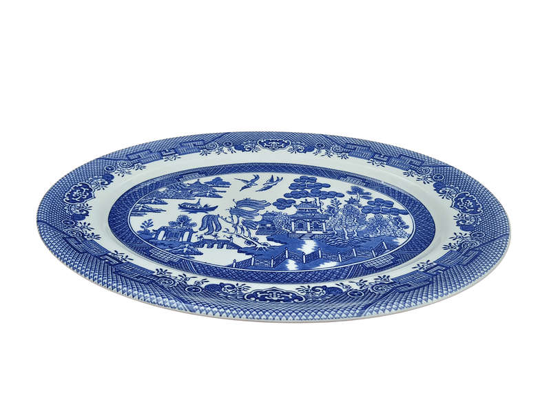 A 20th Century Blue and White Hand Painted Porcelain Platter