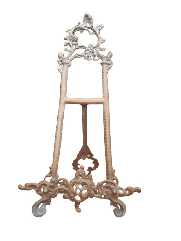 An Ornate Floral Carved Victorian Style Brass Picture, Book / Plate Easel