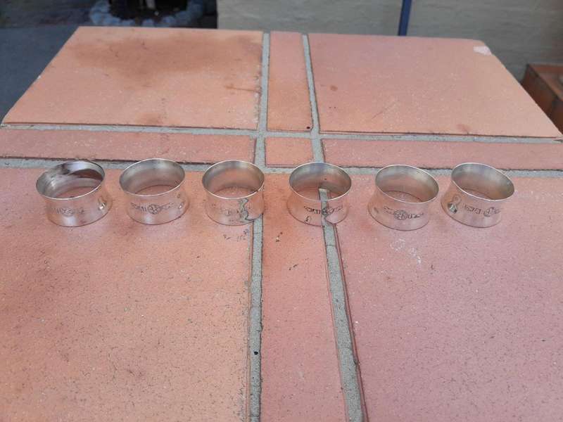 A 20TH Century Set Of Six Silver-Plate  Napkin / Serviette Rings With Hallmarks