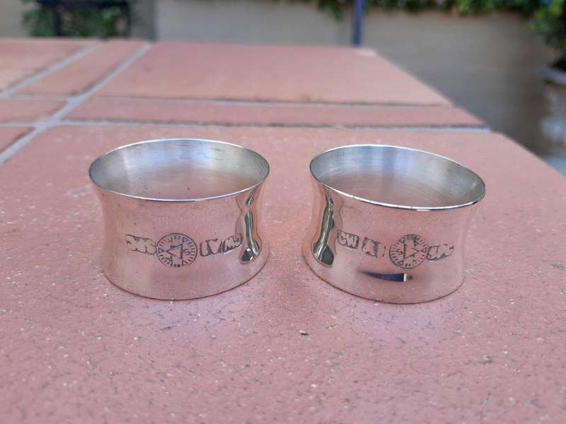 A 20TH Century Set Of Six Silver-Plate  Napkin / Serviette Rings With Hallmarks