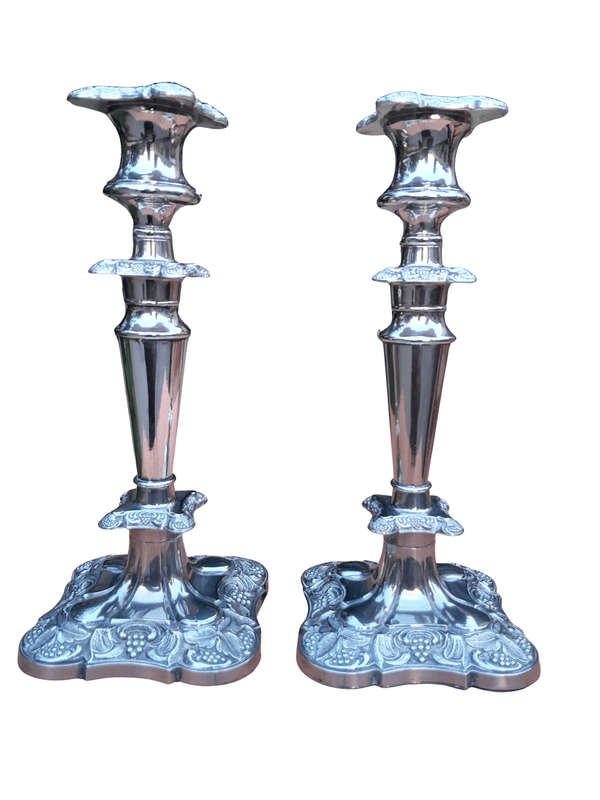 A 20th Century Pair of Silver Plate Candle Holders / Candle Sticks
