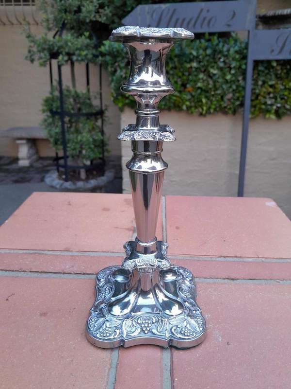 A 20th Century Pair of Silver Plate Candle Holders / Candle Sticks