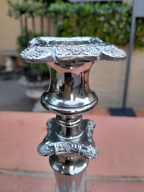 A 20th Century Pair of Silver Plate Candle Holders / Candle Sticks