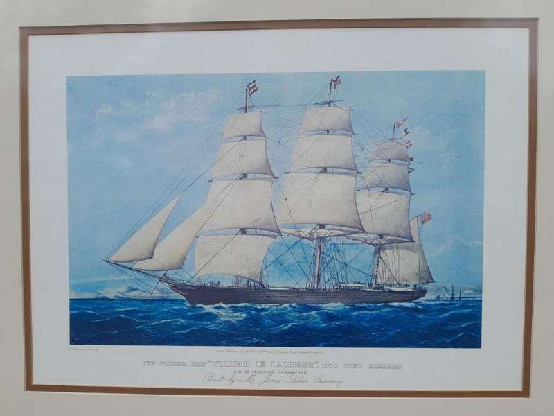 A 20th Century English  Framed Photolithograph of The Clipper