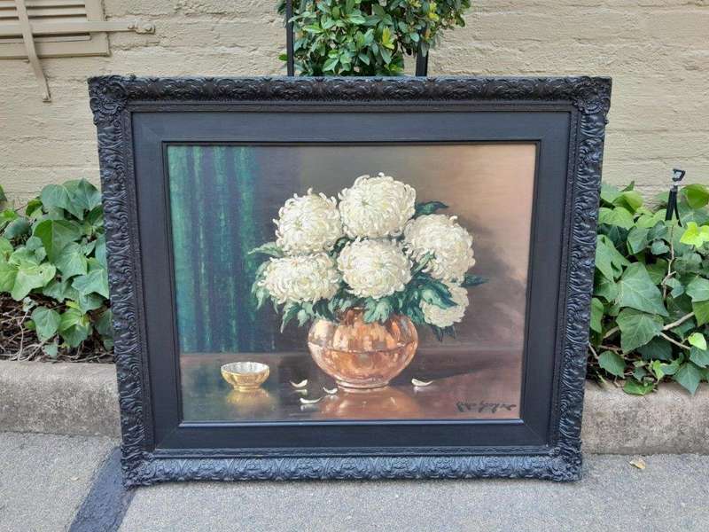 Carlo Sdoya (South Africa, 1914 - 1996), A 20TH Century Signed Floral Oil of Chrysanthemums