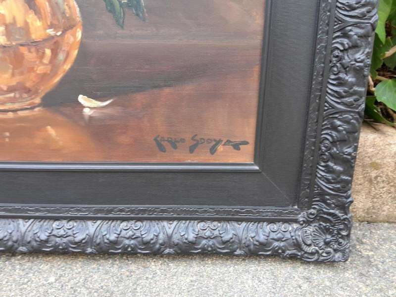 Carlo Sdoya (South Africa, 1914 - 1996), A 20TH Century Signed Floral Oil of Chrysanthemums